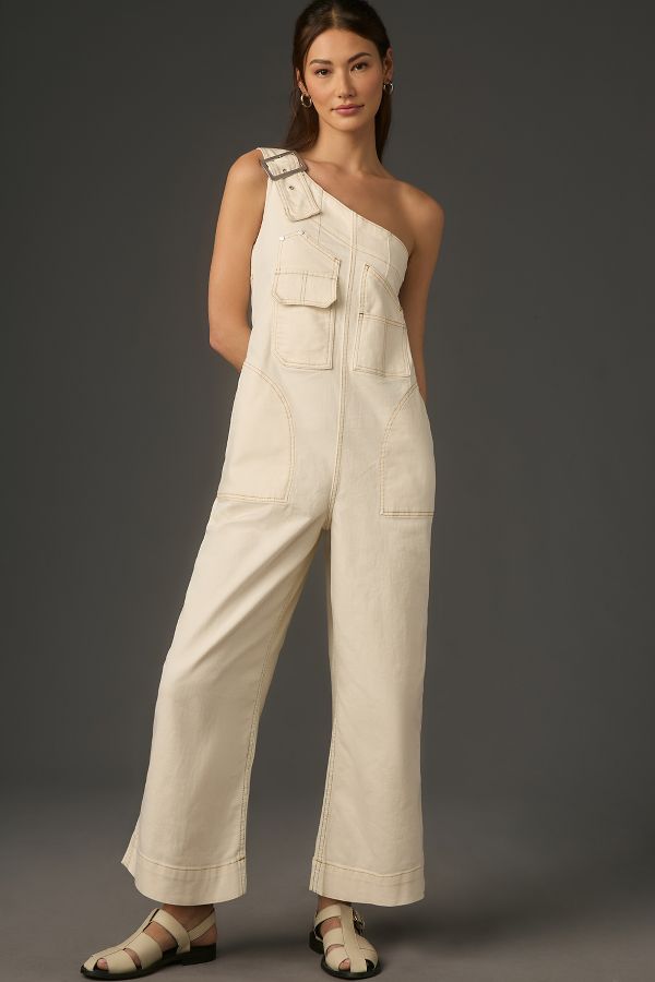 Slide View: 1: Pilcro One-Shoulder Utility Overalls