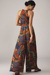 Thumbnail View 2: Farm Rio x Anthropologie Halter Printed Satin Jumpsuit