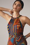 Thumbnail View 3: Farm Rio x Anthropologie Halter Printed Satin Jumpsuit