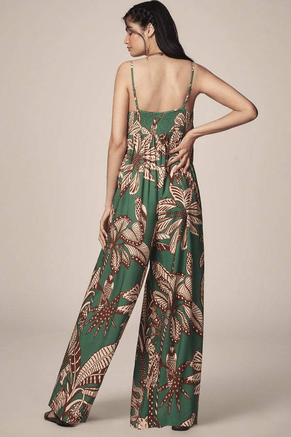 Slide View: 2: Farm Rio x Anthropologie Waistless Printed Jumpsuit