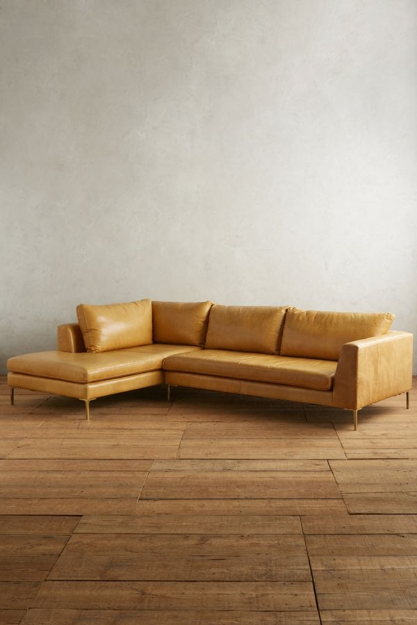 Premium Leather Edlyn Left Sectional Anthropologie