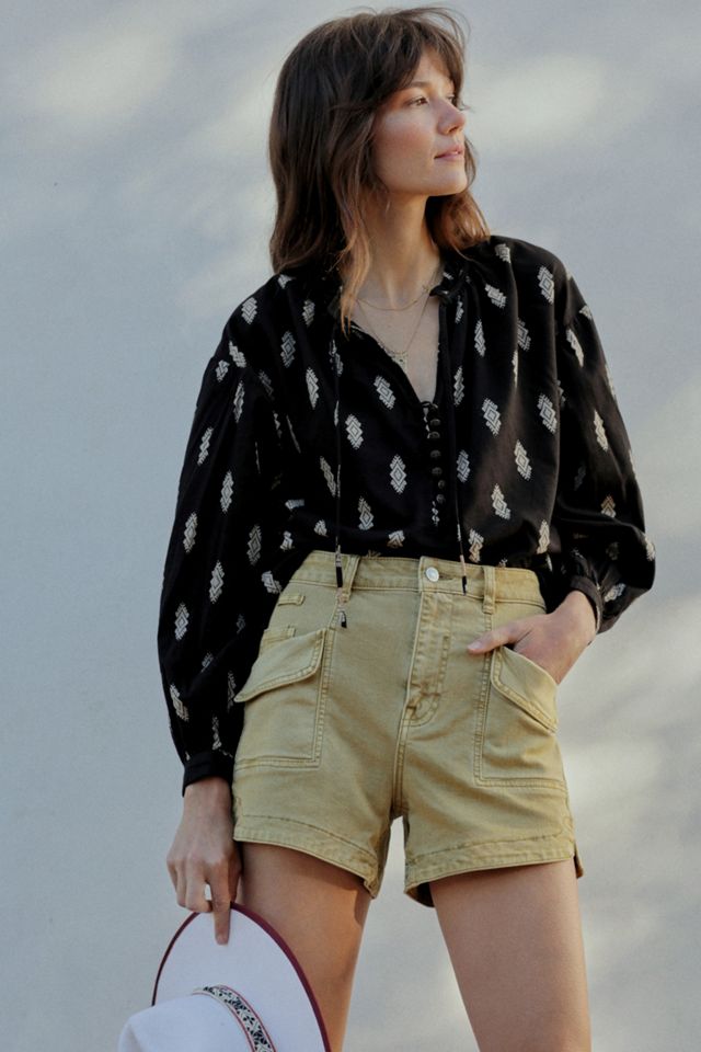 Pilcro Ultra HighRise Utility Denim Shorts Anthropologie