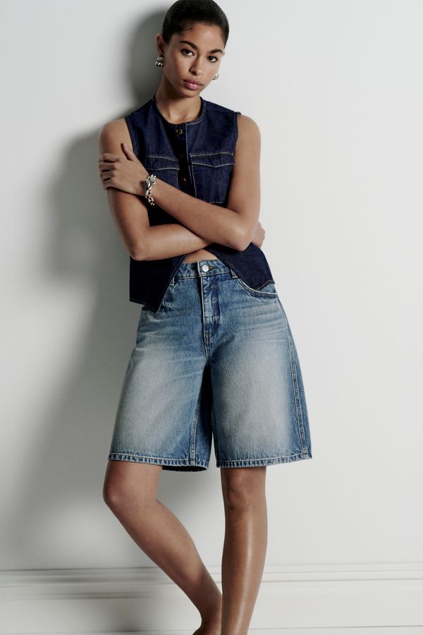 Slide View: 8: Pilcro Classic Bermuda Denim Shorts