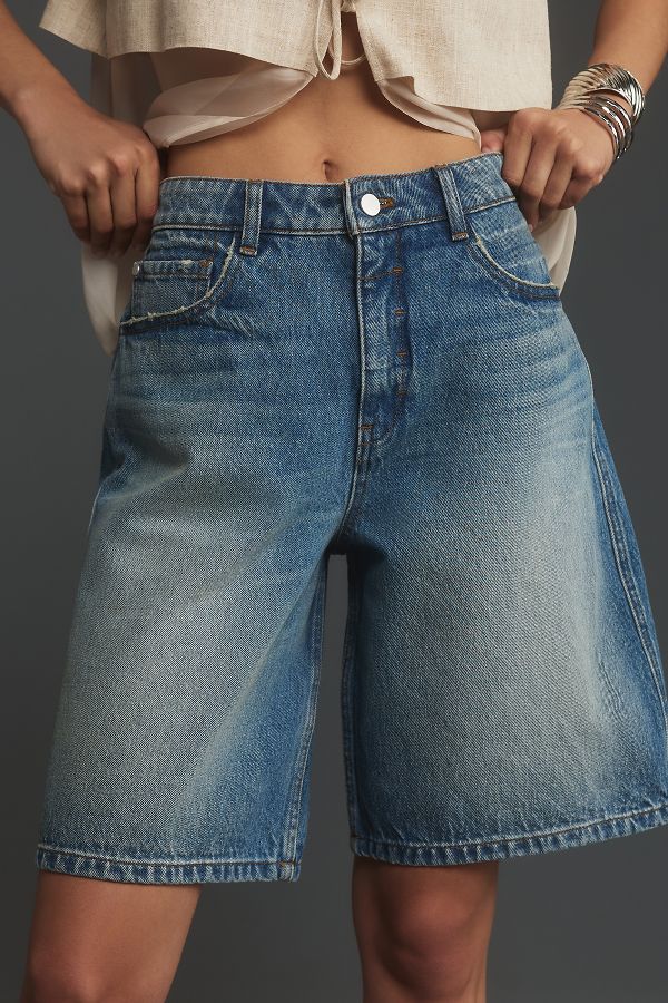 Slide View: 3: Pilcro Classic Bermuda Denim Shorts