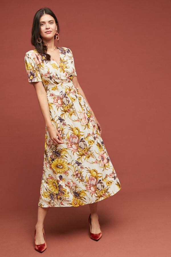 Sunflower Wrap Dress Anthropologie