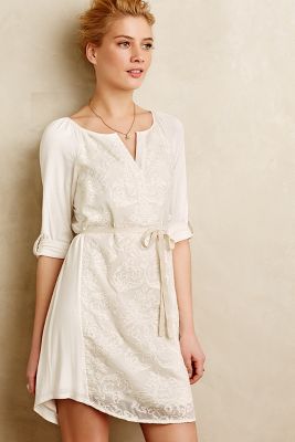 anthropologie embroidered shirt dress