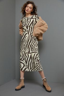 anthropologie animal print dress