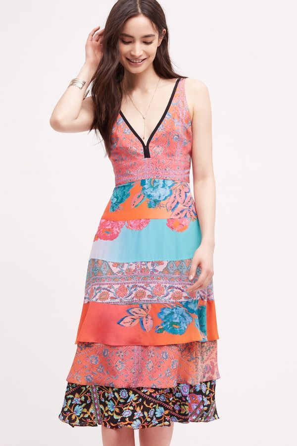 Mireille Silk Dress | Anthropologie