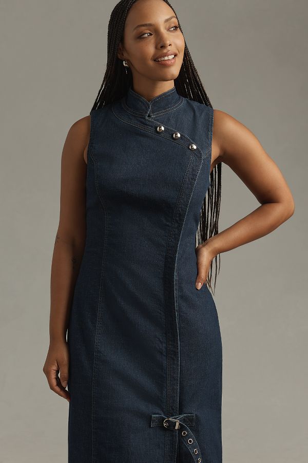 Vista diapositiva: 10: Vestito Midi Denim Porridge con Hardware