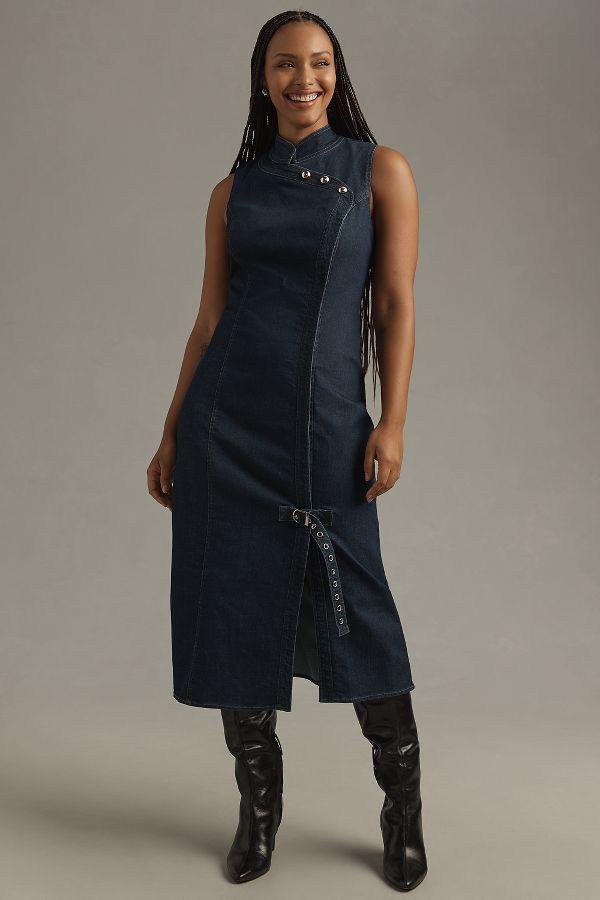 Vista diapositiva: 7: Vestito Midi Denim Porridge con Hardware