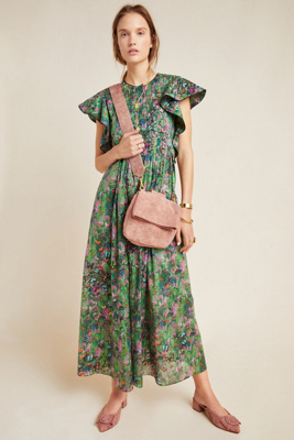 anthropologie floral maxi dress