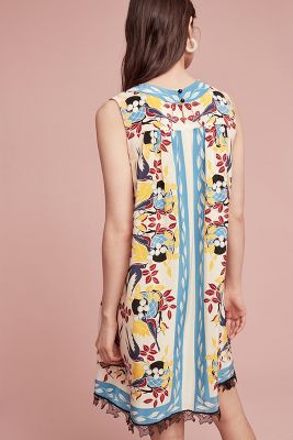 bird print dress anthropologie