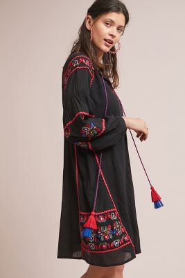 anthropologie peasant dress