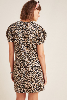 anthropologie animal print dress