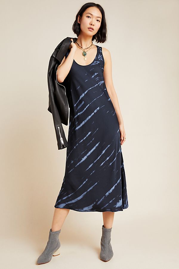 Slide View: 1: Billy Tie-Dyed Satin Midi Dress