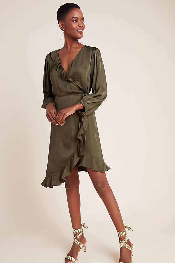 Slide View: 1: Alena Ruffled Wrap Dress