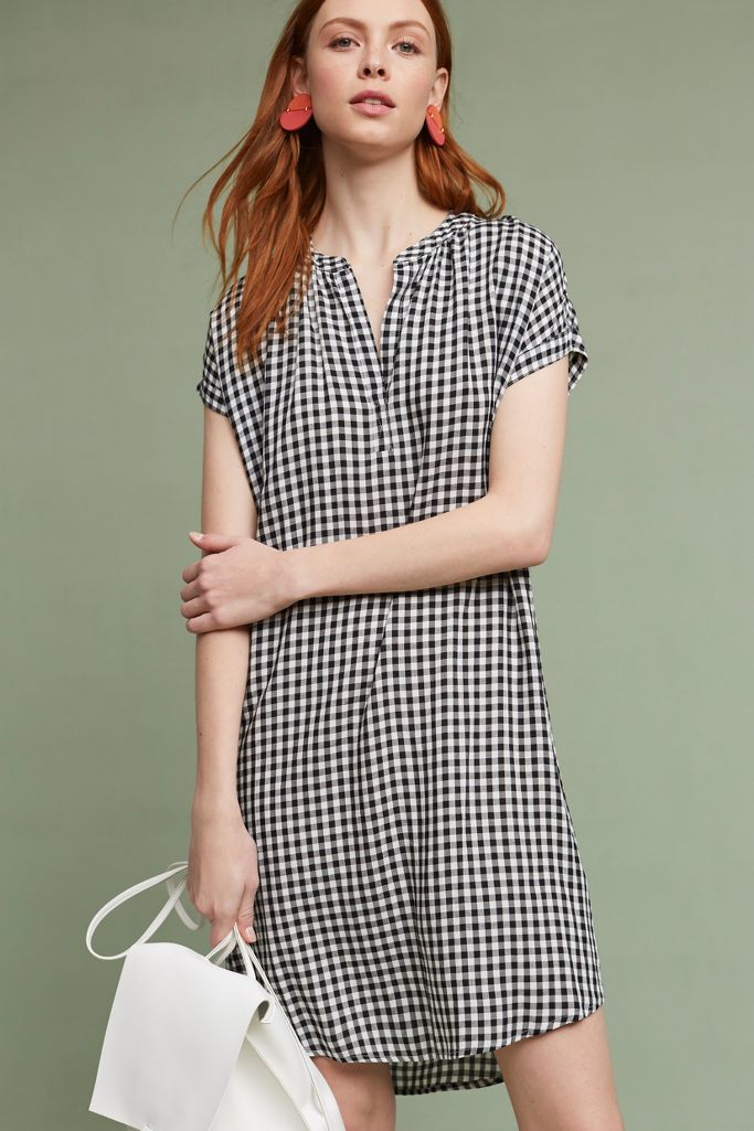 Belted Gingham Tunic Dress | Anthropologie