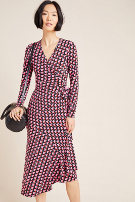 geometric wrap dress
