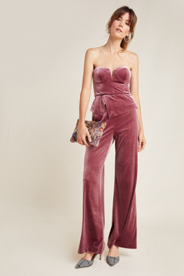 anthropologie velvet jumpsuit