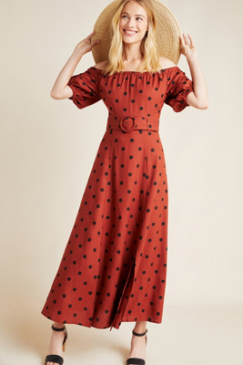 anthropologie off the shoulder dress