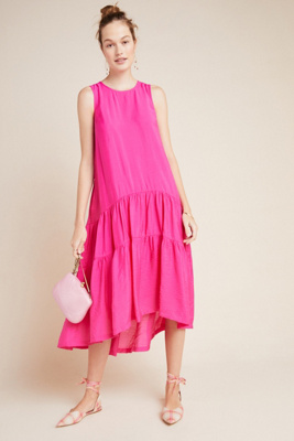 anthropologie pink dress