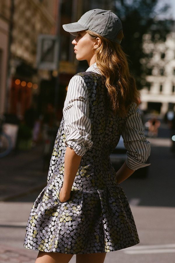 Vista de diapositivas: 5: Por Anthropologie Vestido Mini Volante Twofer Con Cuello De Manga Larga