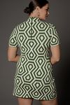 Thumbnail View 6: The Nina Short-Sleeve Mock-Neck Mod Mini Dress