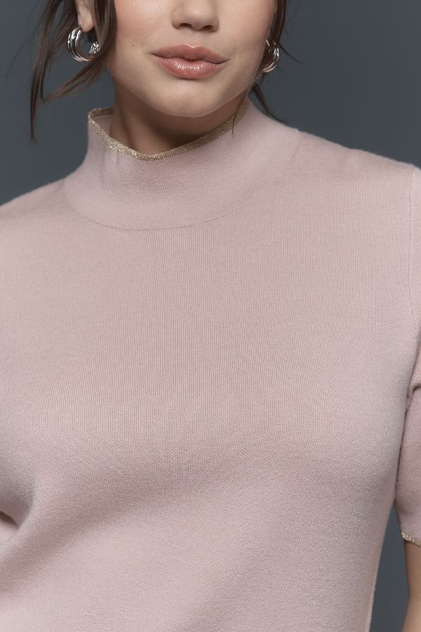 Slide View: 6: The Annalise Mock-Neck Mini Sweater Dress by Maeve