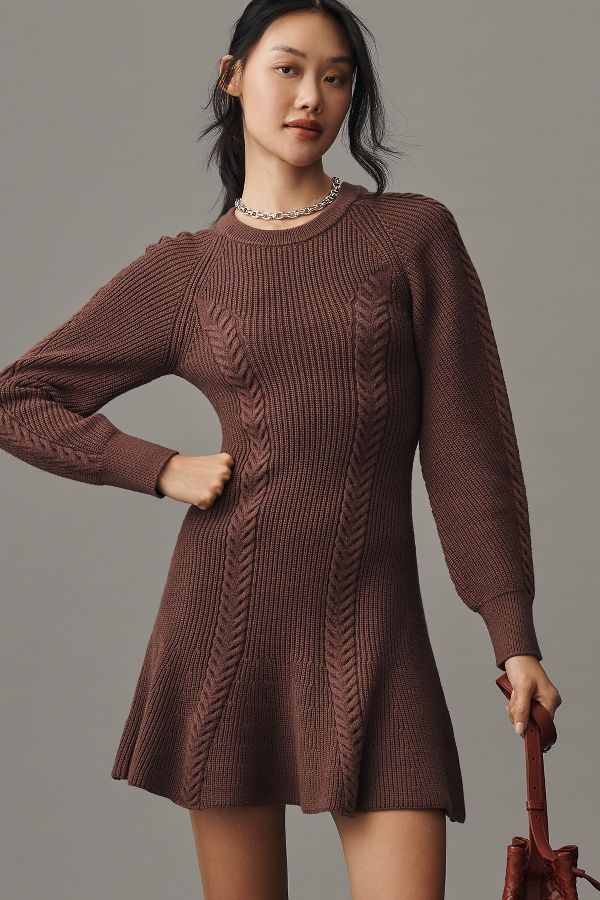 Slide View: 3: By Anthropologie Knit Skater Dress