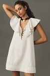 Thumbnail View 1: Pilcro V-Neck Ruffle Linen Mini Dress