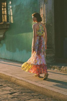 anthropologie orange bough dress