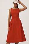 Thumbnail View 2: By Anthropologie High-Neck Seamed Midi Dress