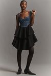 Thumbnail View 3: Pilcro Sleeveless Denim Bodice Tiered Mini Dress