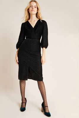 white dress with black spots