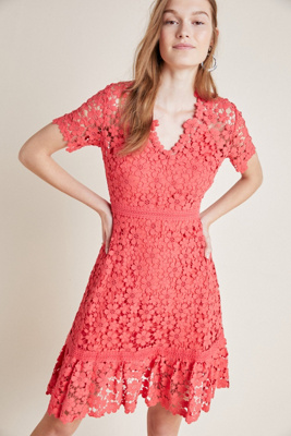 shoshanna guipure lace dress