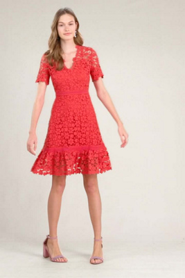 shoshanna guipure lace dress