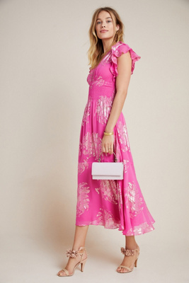 anthropologie pink dress