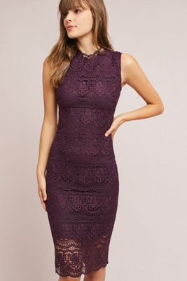 anthropologie purple lace dress