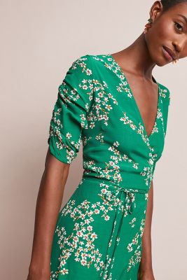 anthropologie floral wrap dress