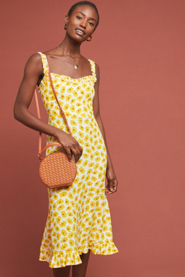 faithfull sunflower midi dress