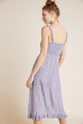 faithfull noemie smocked midi dress