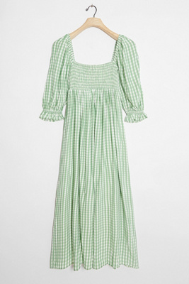 smocked maxi dress