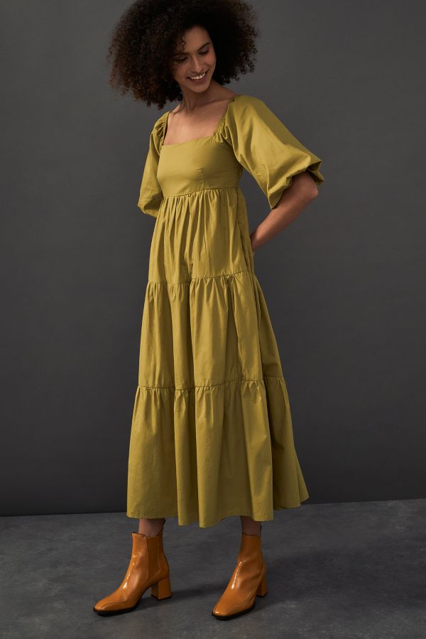 Faithfull The Brand Kiona Tiered Midi Dress | Anthropologie UK