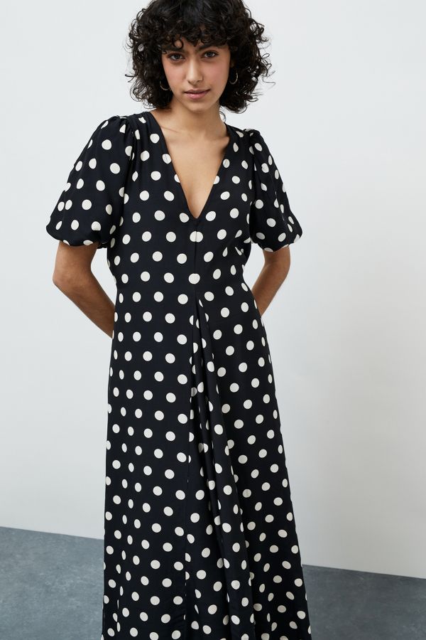 Faithfull the Brand Polka-Dot Midi Dress | Anthropologie UK