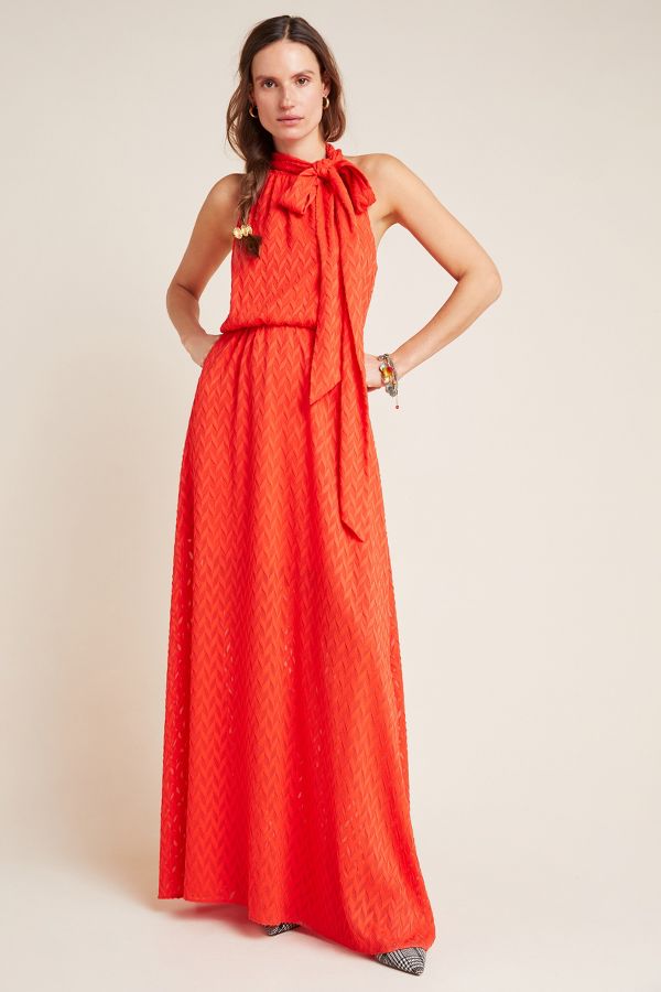 Sachin Babi Cecelia Tie Neck Maxi Dress Anthropologie