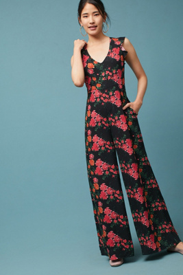 anthropologie red jumpsuit