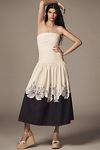 Thumbnail View 1: Carolina K Malla Strapless Drop-Waist Midi Dress