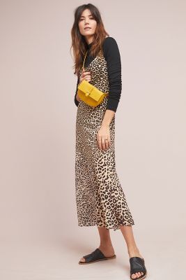 leopard print slip dress