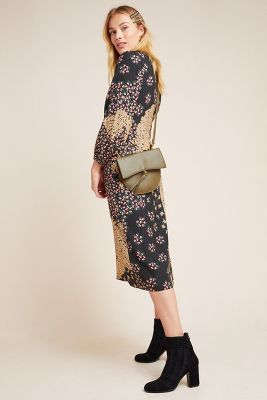 anthropologie animal print dress