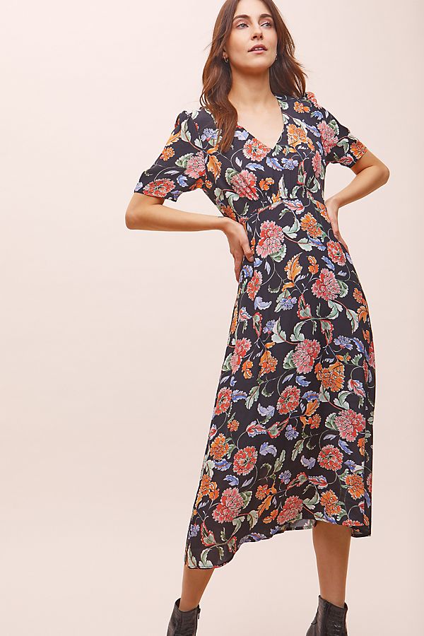 Kachel Emma Floral Midi Dress | Anthropologie UK